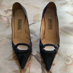 Jimmy Choo Black Leather Pointed Toe Heels Size 10